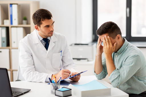 Patient having a discussion with a doctor