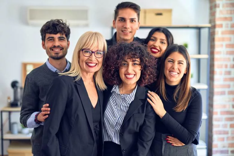 Smiling group of colleagues