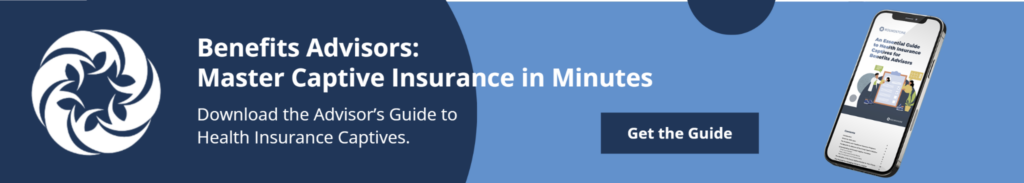 Guide for Benefits Advisors on Captive Insurance with smartphone image