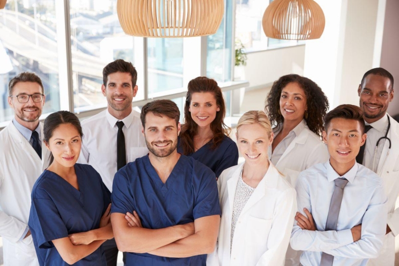 smiling group of medical professionals
