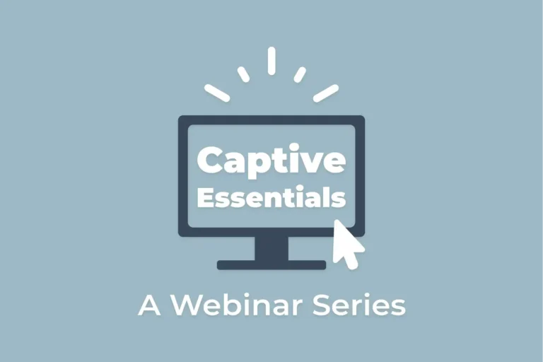 Graphic for the Captive Essentials webinar series, showing a computer monitor icon.