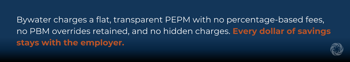 Bywater's flat, transparent PEPM fee with no hidden charges